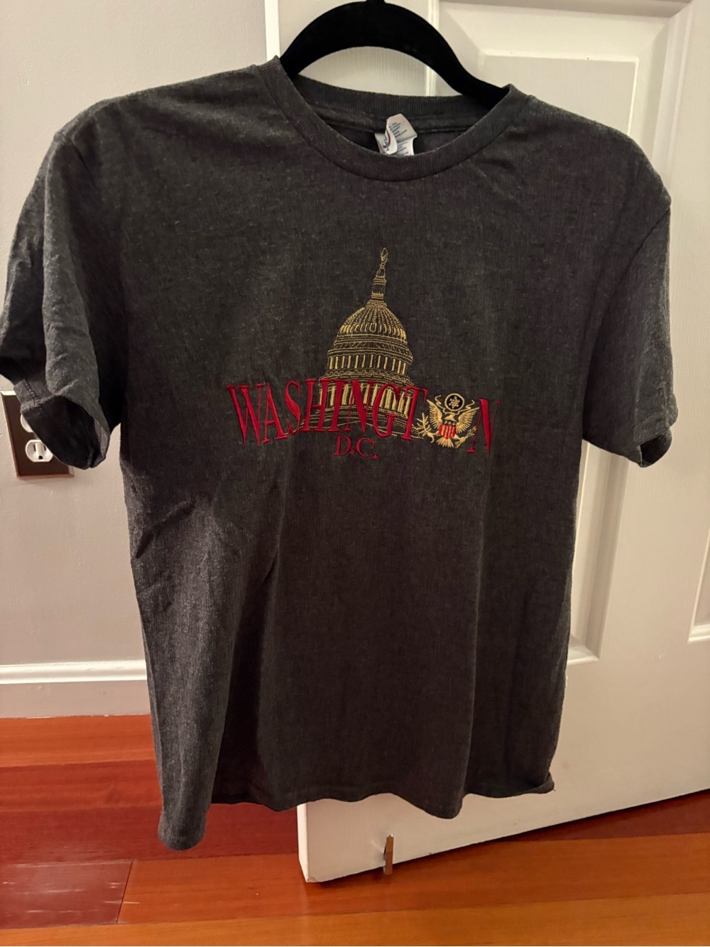 Washington D.C. Embroidered Graphic Tee - Dark Gray